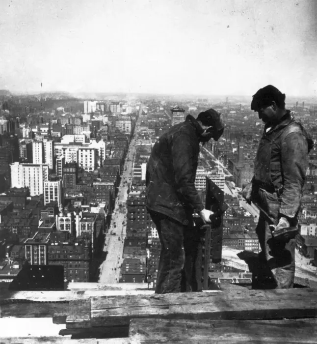 Framed Print : High Above New York - Don t Look Down Framed Print : High Above New York - Don t Look Down
