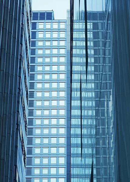 High rise buildings with glass facades