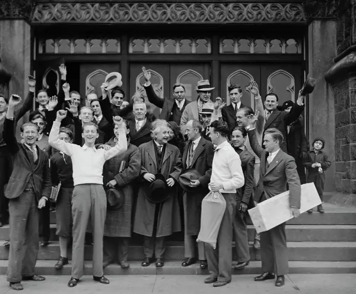 Framed Print : High School Students Cheering Albert Einstein Framed Print : High School Students Cheering Albert Einstein