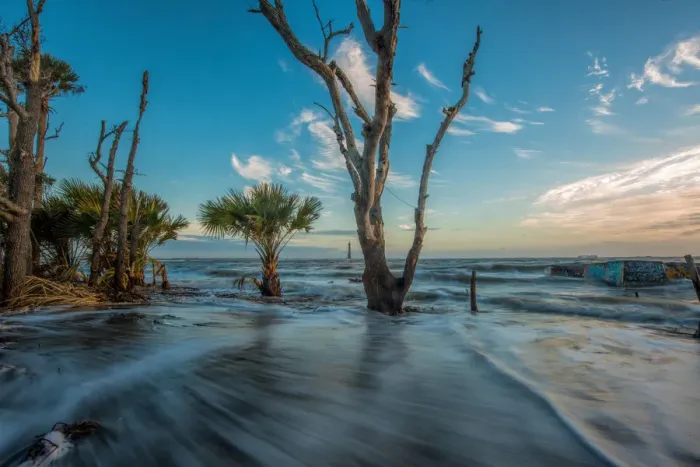 Framed Print : High Tide at Folly Beach Framed Print : High Tide at Folly Beach