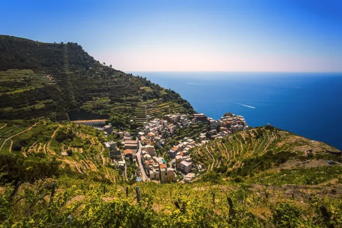 Framed Print : High view on Manarola, Cinque Terre Framed Print : High view on Manarola, Cinque Terre