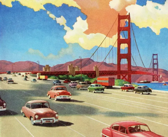Framed Print : Highway over the Golden Gate Bridge Framed Print : Highway over the Golden Gate Bridge