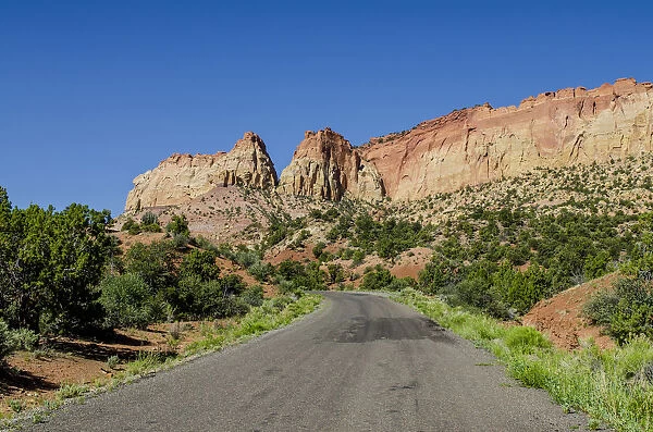 Highway in mountains, Grand Staircase Escalante National Monument, Utah, USA