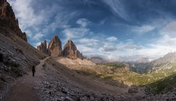 Framed Print : Hiker on Tre Cime Framed Print : Hiker on Tre Cime