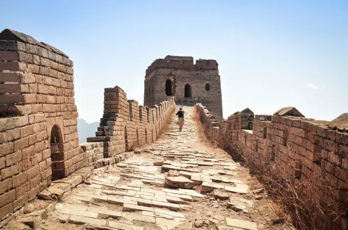Framed Print : Hikers on the Great Wall Framed Print : Hikers on the Great Wall