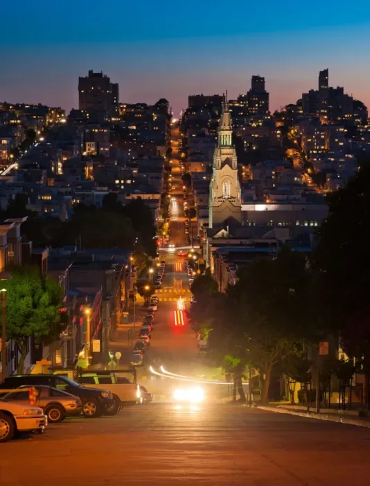 Framed Print : Down hill road in Sanfrancisco Framed Print : Down hill road in Sanfrancisco