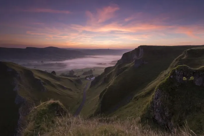 Framed Print : The Hills Have Eyes. Winnats pass dawn. English Peak District. UK. Europe Framed Print : The Hills Have Eyes. Winnats pass dawn. English Peak District. UK. Europe