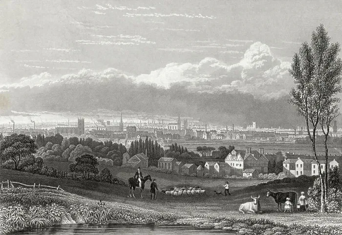 Framed Print : Hillside and Distant View of Birmingham, England Framed Print : Hillside and Distant View of Birmingham, England