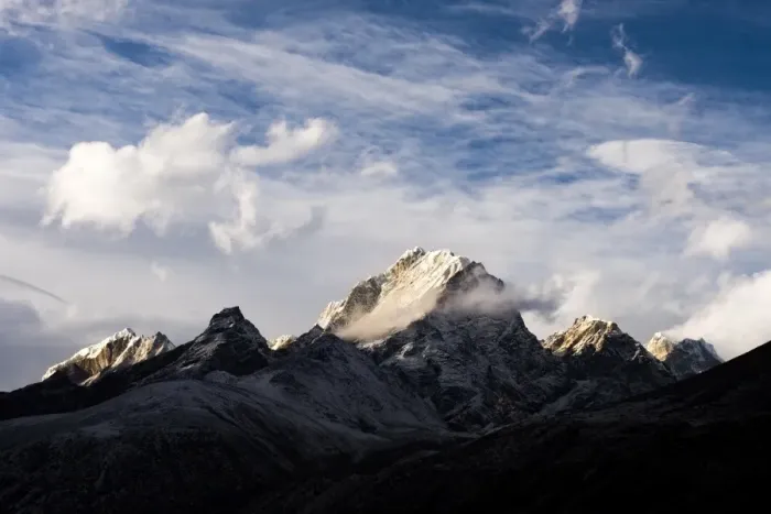Framed Print : Top of himalayan mountain range with sunrise Framed Print : Top of himalayan mountain range with sunrise