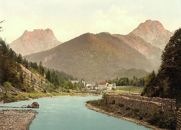 Hinterrisstal in Bavaria, Tyrol, Germany, Historical, photochrome print from the 1890s