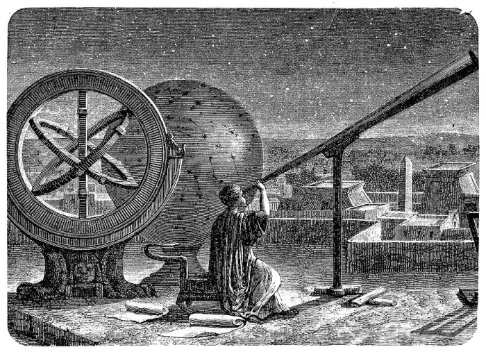 Framed Print : Hipparchus in his observatory in Alexandria Framed Print : Hipparchus in his observatory in Alexandria