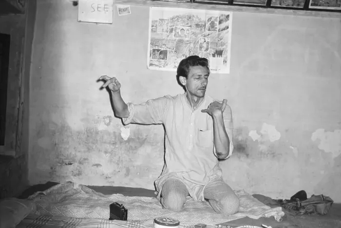 Framed Print : Hippie Practices Yoga To Indian Music