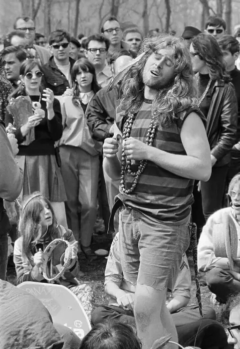Framed Print : Hippie Singing at Detroit Love-In Framed Print : Hippie Singing at Detroit Love-In