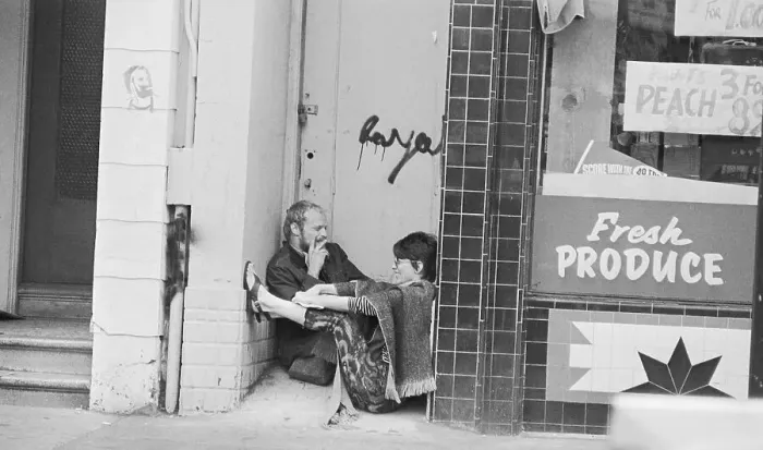 Framed Print : Hippies in Doorway of Haight-Ashbury District Framed Print : Hippies in Doorway of Haight-Ashbury District