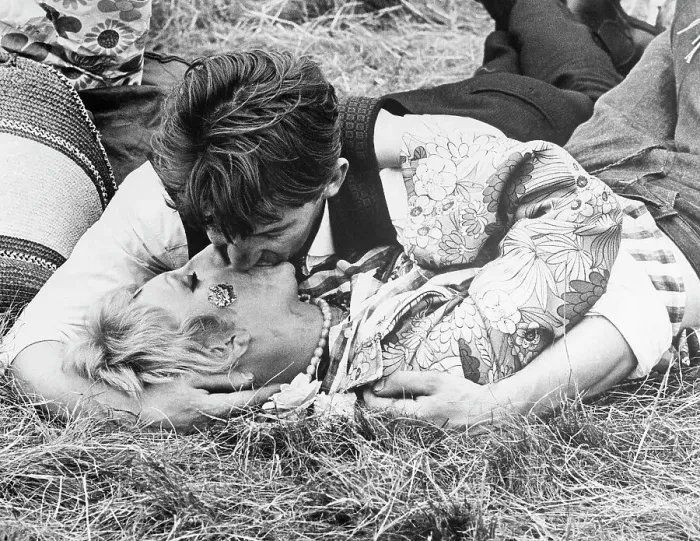 Framed Print : Hippies Making Out In Grass Framed Print : Hippies Making Out In Grass