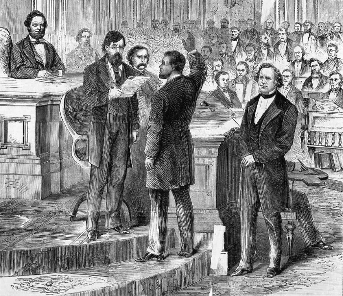 Framed Print : Hiram Revels Taking Oath Of Office Framed Print : Hiram Revels Taking Oath Of Office