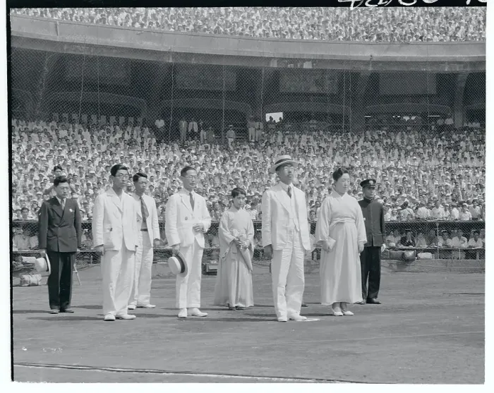 Framed Print : Hirohito at Baseball Opening Framed Print : Hirohito at Baseball Opening