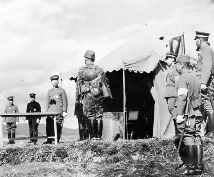 Framed Print : Hirohito Confers with Military Officer