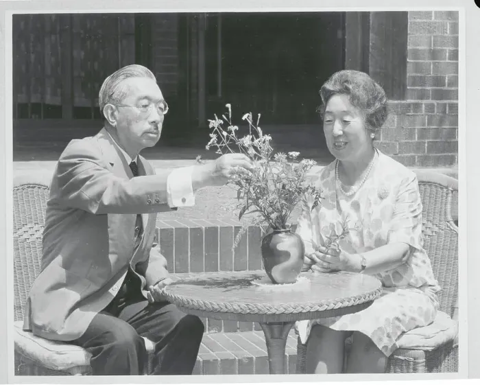 Framed Print : Hirohito and Wife Arranging Flowers Framed Print : Hirohito and Wife Arranging Flowers
