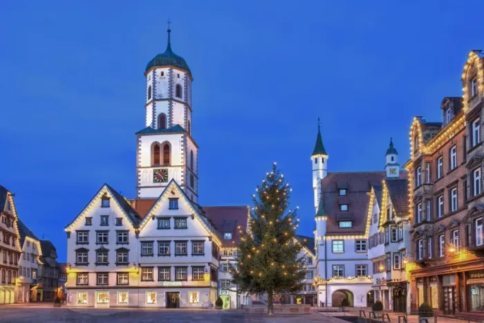 Framed Print : Historic buildings, market square, St. Martin parish church, town hall, Des Esels Schatten sculpture, Christmas tree, dusk, Biberach an der Riss, Baden-Wuerttemberg, Germany, Europe Framed Print : Historic buildings, market square, St. Martin parish church, town hall, Des Esels Schatten sculpture, Christmas tree, dusk, Biberach an der Riss, Baden-Wuerttemberg, Germany, Europe