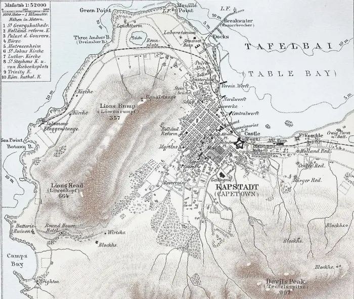 Framed Print : Historic Map of Cape Town, South Africa, Historic, digitally restored reproduction of an original 19th century map Framed Print : Historic Map of Cape Town, South Africa, Historic, digitally restored reproduction of an original 19th century map