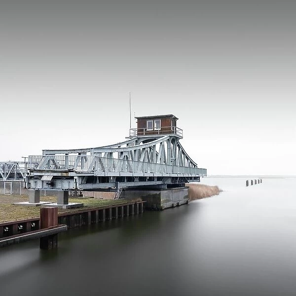 Historic Meiningen Bridge at the Baltic Sea. Last swing bridge, Zingst, Germany