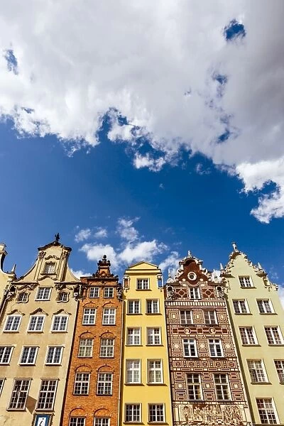 Historic merchant houses at the Long Market in Gdansk, Poland