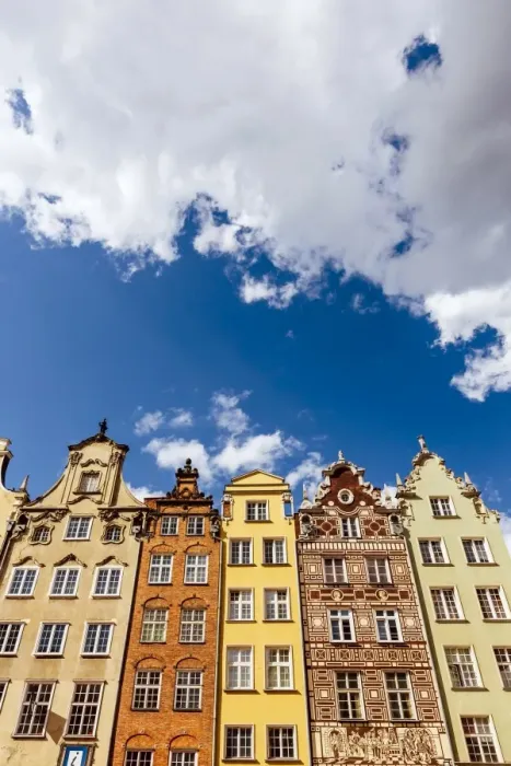 Framed Print : Historic merchant houses at the Long Market in Gdansk, Poland Framed Print : Historic merchant houses at the Long Market in Gdansk, Poland