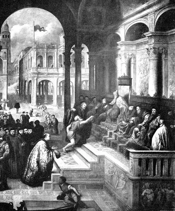 Framed Print : Historic photo (ca 1880) of The Fisherman in front of the Doge of Venice, Venice, painting by Paris Bordone, Italy, Historic, digitally restored reproduction of a 19th century original, exact original date unknown Framed Print : Historic photo (ca 1880) of The Fisherman in front of the Doge of Venice, Venice, painting by Paris Bordone, Italy, Historic, digitally restored reproduction of a 19th century original, exact original date unknown