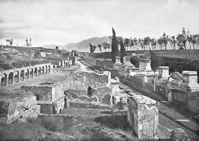 Framed Print : Historic photo (ca 1880) of the ruins of Pompeii, the streets of the tombs, Italy, Historic, digitally restored reproduction of a 19th century original, exact original date not known Framed Print : Historic photo (ca 1880) of the ruins of Pompeii, the streets of the tombs, Italy, Historic, digitally restored reproduction of a 19th century original, exact original date not known