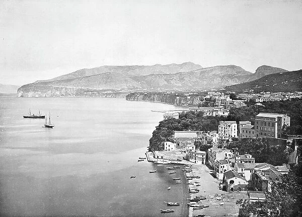 Historic photo (ca 1880) of Sorrento, Campania, Italy, Historic, digitally restored reproduction of an original from the 19th century, exact original date unknown