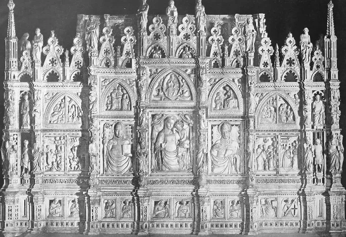 Framed Print : Historic photograph (ca 1880) of the Arch of St. Donatus in the Cathedral of Arezzo, Tuscany, Italy, Historic, digitally restored reproduction of a 19th century original, exact original date unknown Framed Print : Historic photograph (ca 1880) of the Arch of St. Donatus in the Cathedral of Arezzo, Tuscany, Italy, Historic, digitally restored reproduction of a 19th century original, exact original date unknown