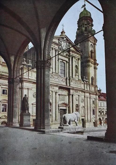 Framed Print : Historic photograph circa 1880 of the Feldherrnhalle and Theatine Church in Munich, Bavaria, Germany, historic, digitally restored reproduction of a 19th century original Framed Print : Historic photograph circa 1880 of the Feldherrnhalle and Theatine Church in Munich, Bavaria, Germany, historic, digitally restored reproduction of a 19th century original