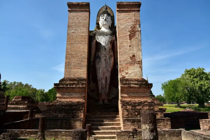 Framed Print : historic site Wat Mahathat temple Sukhothai Thailand, Asia
