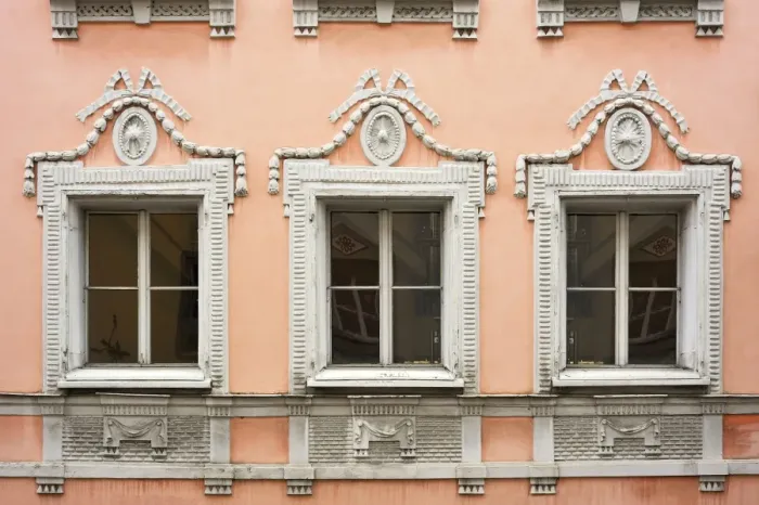 Framed Print : Historic windows, Berchtesgaden, Berchtesgadener Land District, Upper Bavaria, Bavaria, Germany