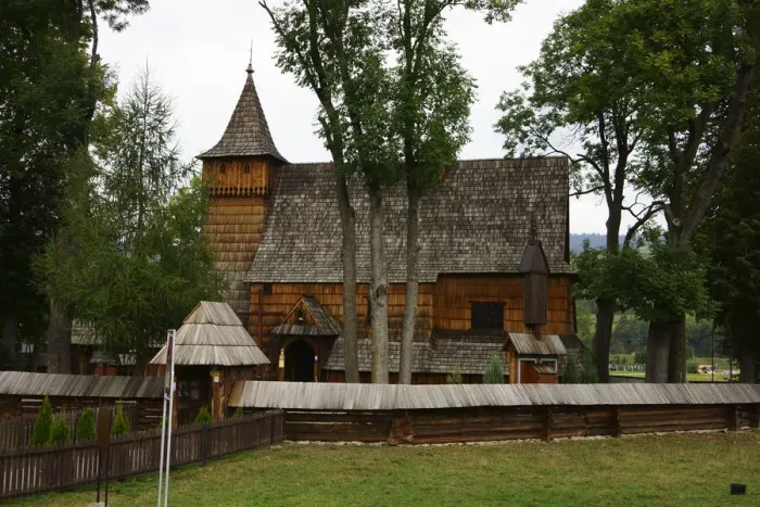 Framed Print : Historic wooden church, Debno, Poland