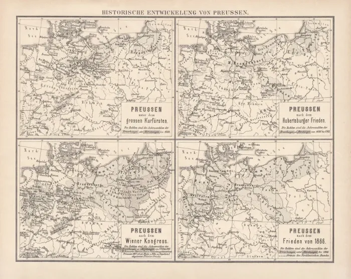 Framed Print : Historical development of Prussia, lithograph, published in 1878 Framed Print : Historical development of Prussia, lithograph, published in 1878