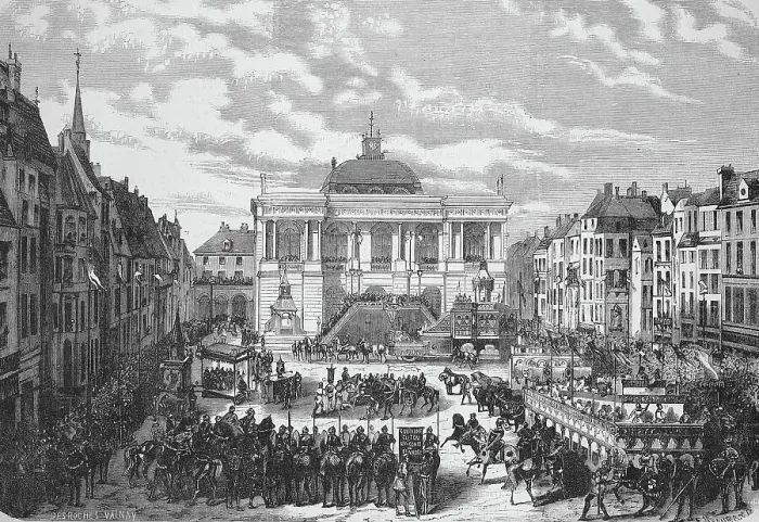 Framed Print : Historical festival 1869 in Saint Omer, Saint-Omer, commemorating the entry of William I Clito (25 October 1102) (28 July 1128), Duke of Flanders, France, Historical, digitally restored reproduction of a 19th century original Framed Print : Historical festival 1869 in Saint Omer, Saint-Omer, commemorating the entry of William I Clito (25 October 1102) (28 July 1128), Duke of Flanders, France, Historical, digitally restored reproduction of a 19th century original