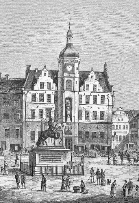 Framed Print : Historical illustration of the old town hall of Duesseldorf, Germany, Historic, digitally restored reproduction of an original artwork from the 19th century, exact original date unknown Framed Print : Historical illustration of the old town hall of Duesseldorf, Germany, Historic, digitally restored reproduction of an original artwork from the 19th century, exact original date unknown