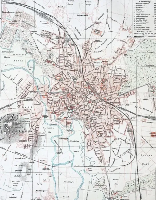 Framed Print : A Historical Map of Hanover, Germany, Historical, digitally restored reproduction of an original 19th century map Framed Print : A Historical Map of Hanover, Germany, Historical, digitally restored reproduction of an original 19th century map