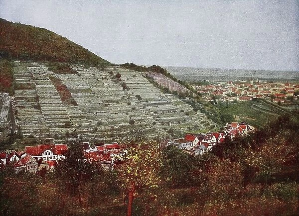 Historical photo around 1880 of Bad Duerkheim, Germany, historical, digitally restored reproduction of a 19th century original
