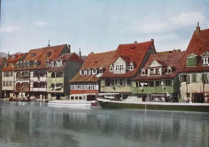 Framed Print : Historical photo around 1880 of the old town of Bamberg, Bavaria, Germany, historical, digitally restored reproduction of a 19th century original Framed Print : Historical photo around 1880 of the old town of Bamberg, Bavaria, Germany, historical, digitally restored reproduction of a 19th century original