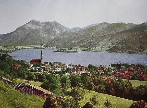 Historical photo around 1880 of Schliersee, Bavaria, Germany, historical, digitally restored reproduction of a 19th century original