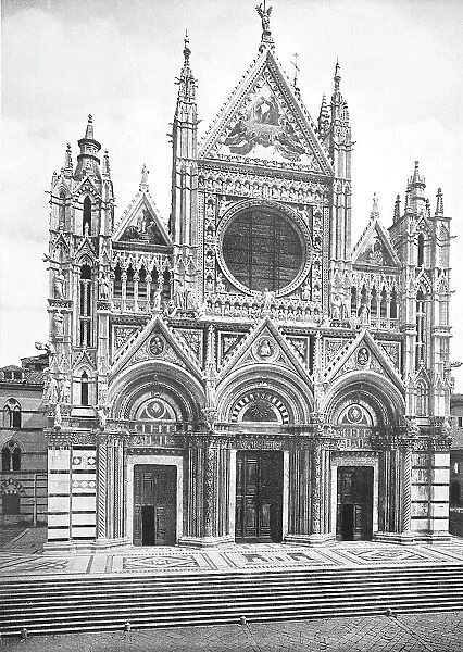 Historical photo (ca 1880) of the Duomo di Siena, Tuscany, Italy, Historical, digitally restored reproduction of an original from the 19th century, exact original date unknown