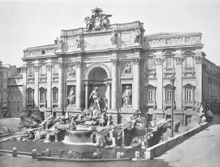 Framed Print : Historical photo (ca 1880) of the Trevi Fountain, Fontana di Trevi, a fountain in the Trevi district in Rome, Italy, designed by the Italian architect Nicola Salvi and completed by Pietro Bracci, Historical, digitally restored reproduction of a 19th Framed Print : Historical photo (ca 1880) of the Trevi Fountain, Fontana di Trevi, a fountain in the Trevi district in Rome, Italy, designed by the Italian architect Nicola Salvi and completed by Pietro Bracci, Historical, digitally restored reproduction of a 19th