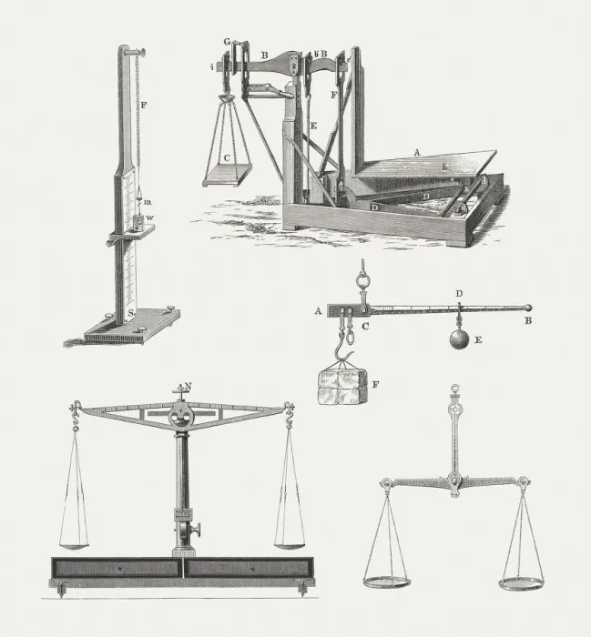 Framed Print : Historical scales, wood engravings, published in 1880 Framed Print : Historical scales, wood engravings, published in 1880