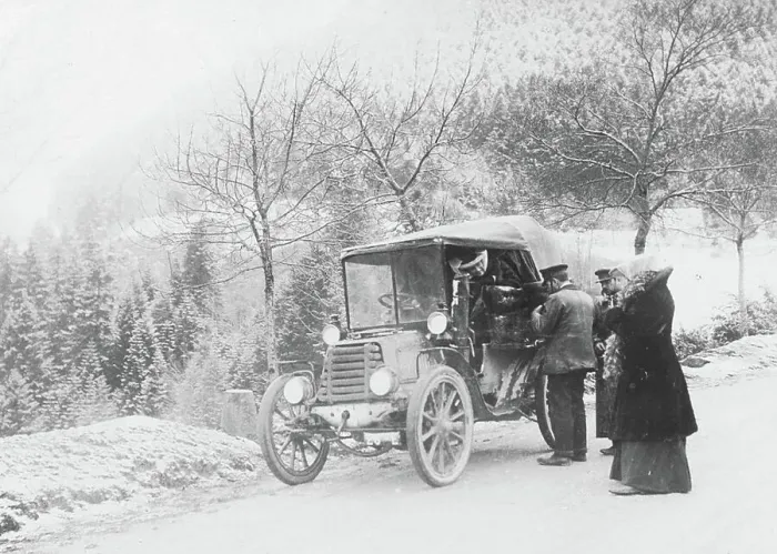 Framed Print : History of the Automobile, Company with a Car on a Road, probably in the Dauphine, 1903, France, digitally restored reproduction from a 19th-20th century original Framed Print : History of the Automobile, Company with a Car on a Road, probably in the Dauphine, 1903, France, digitally restored reproduction from a 19th-20th century original