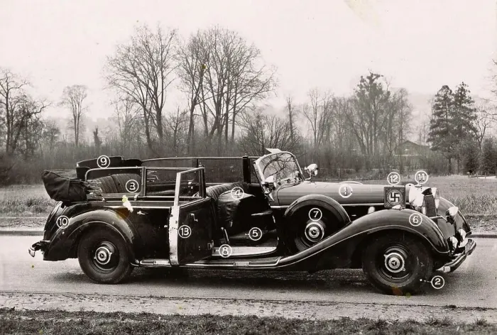 Framed Print : History of the Automobile, The Parade Car of Adolf Hitler, 1942, Germany, digitally restored reproduction from a 19th-20th century original