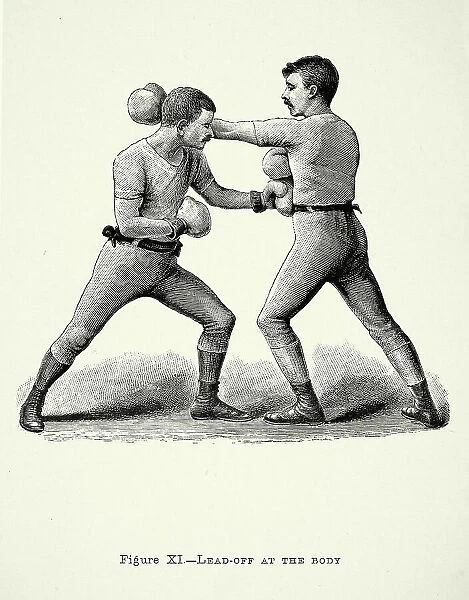 History of Boxing, two boxers, positions, lead off at the body punch, Victorian combat sports, 19th Century