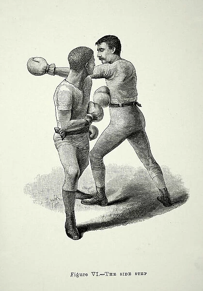 History of Boxing, two boxers, positions, the side step, Victorian combat sports, 19th Century